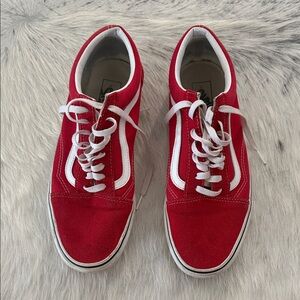 Vans Red and White Sneakers
